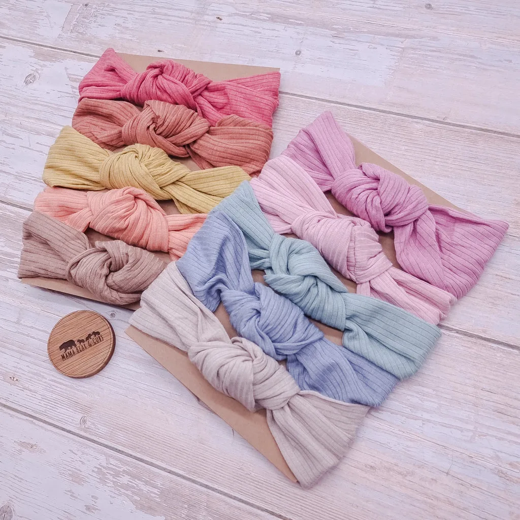 SALE NEWBORN SIZE Ribbed Knot Bands