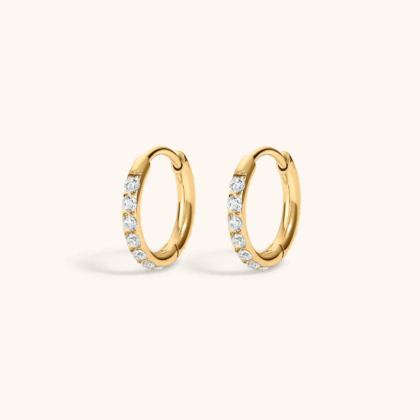 Pavé Huggie Hoops, 11mm