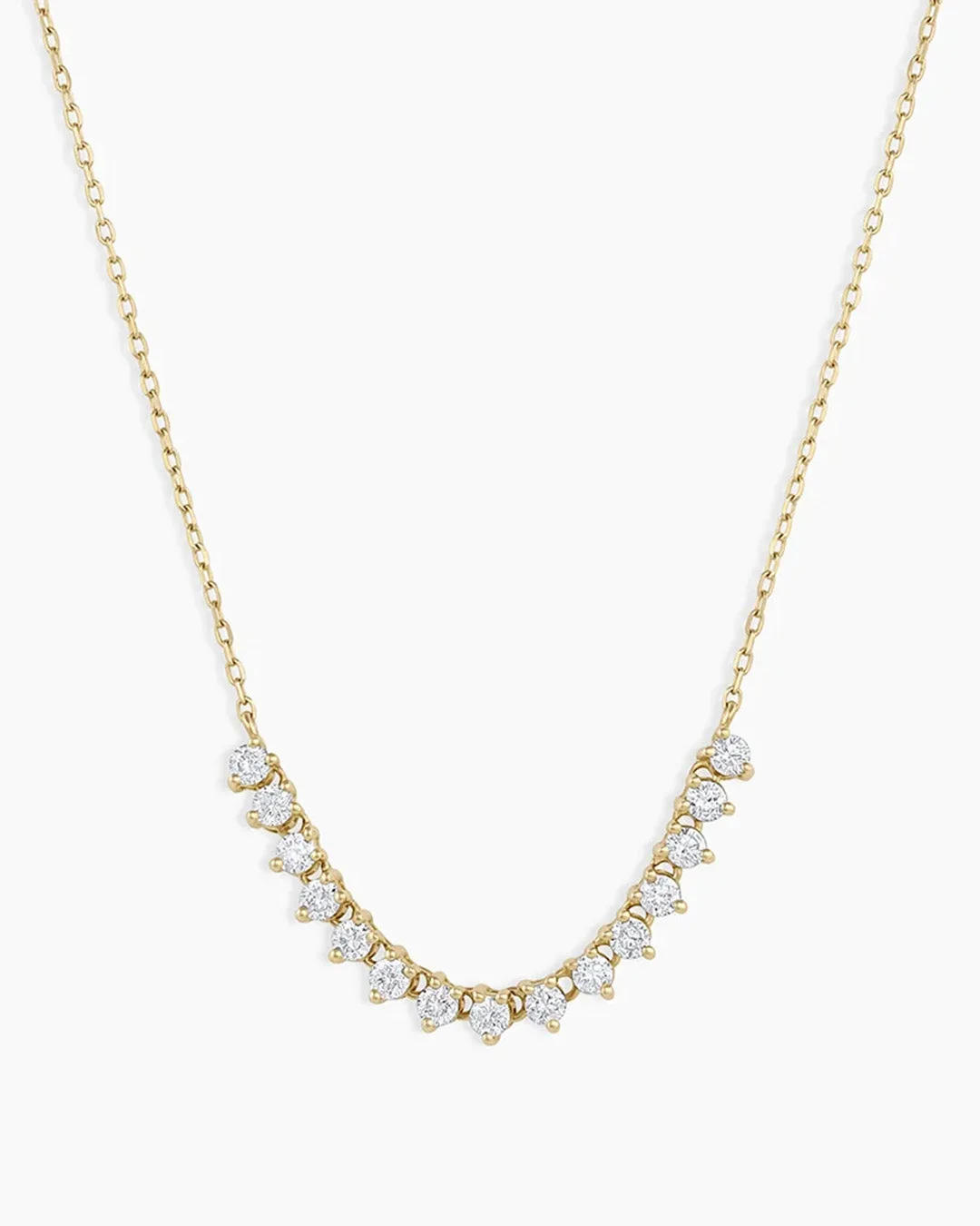 14K Diamond Cluster Row Necklace
