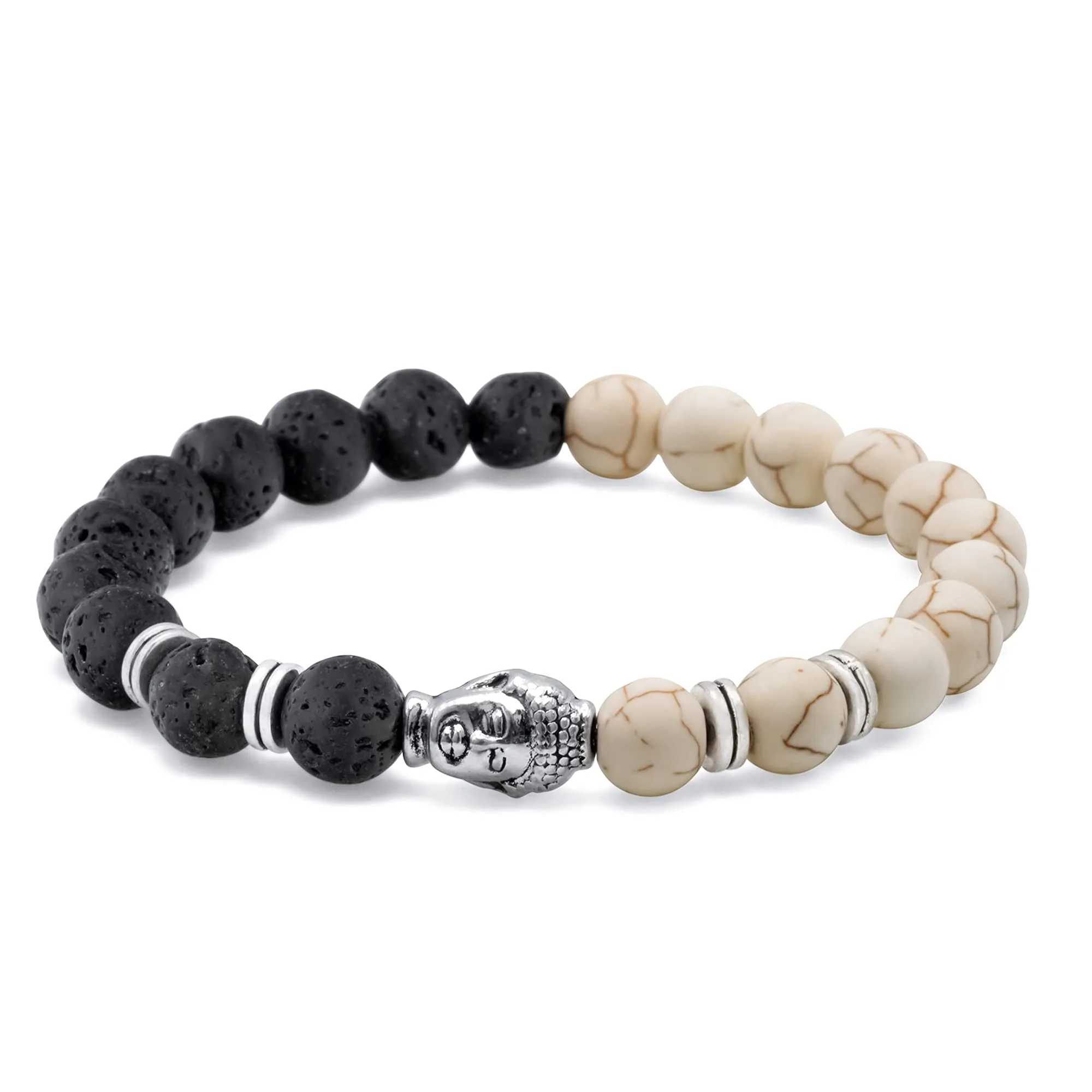 Náramek Feng Shui Buddha z titanových korálků