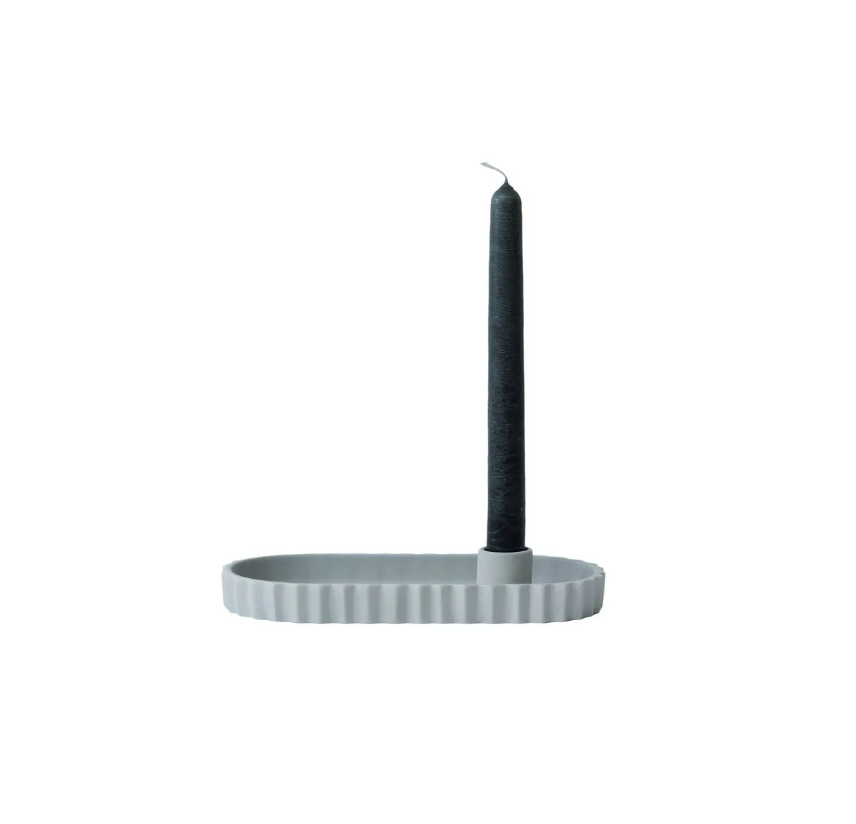 candelabro aguamarina y vela