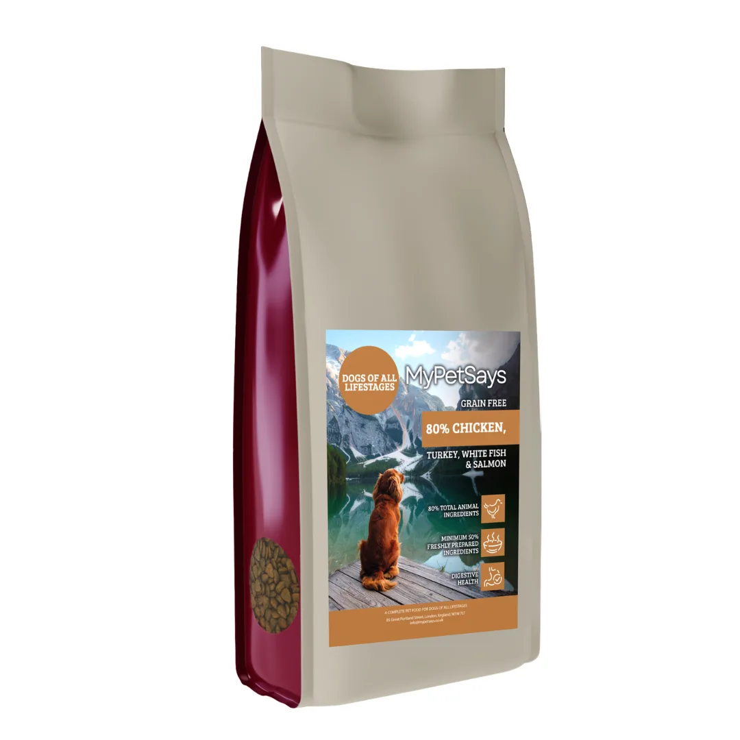 Wilderness 80 Grain Free Dog Food For All Lifestages - Chicken, Turkey, White Fish & Salmon