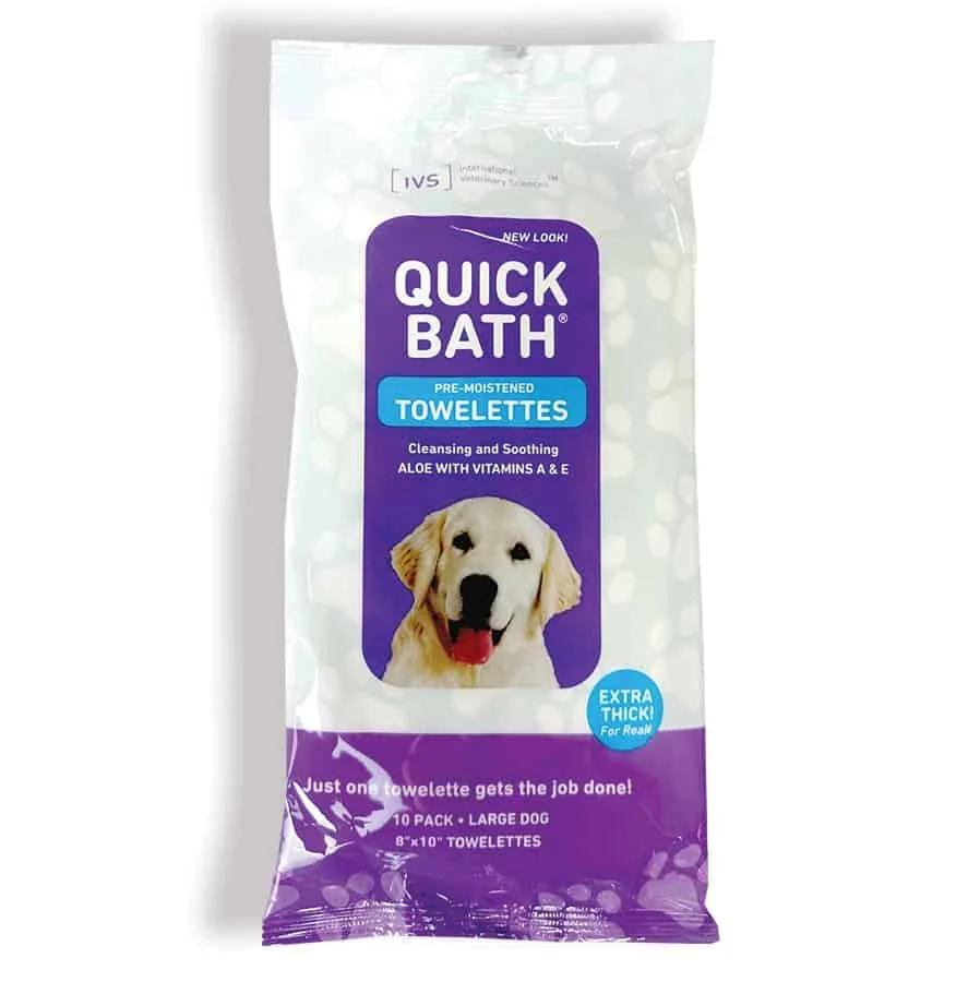 Quick Bath Large Dog Wipes 10 Ct