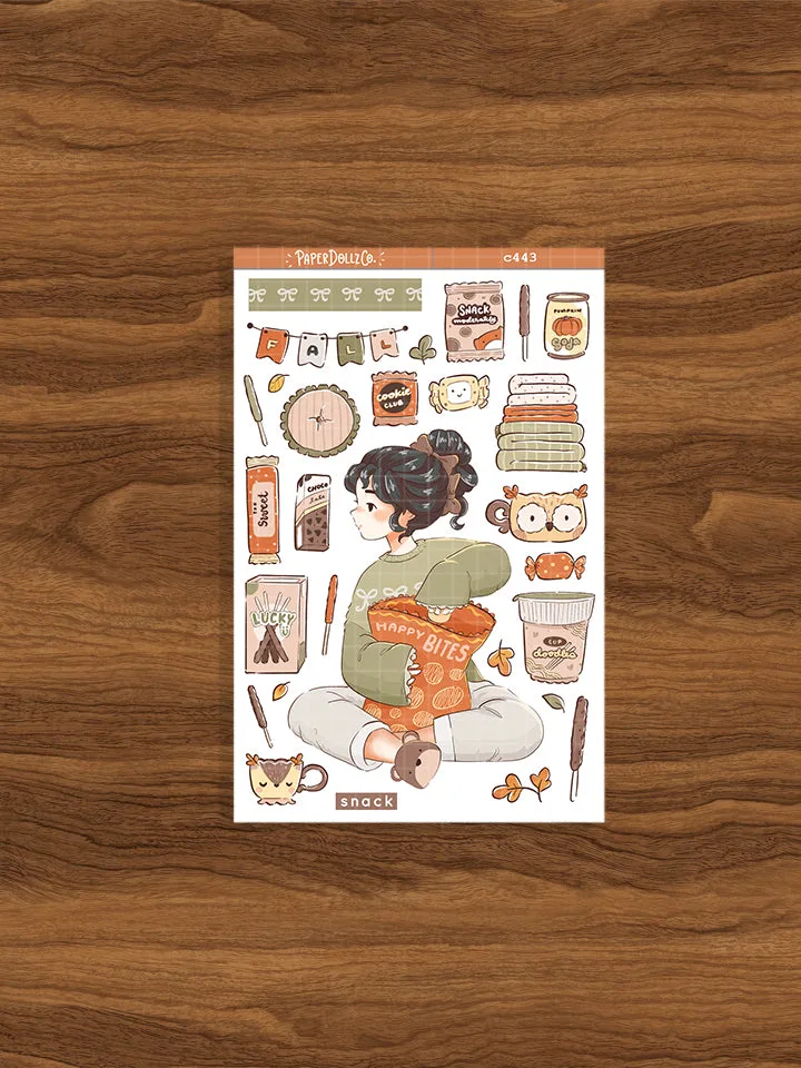 Gezellige oogstcollectie stickers voor herfstplanning