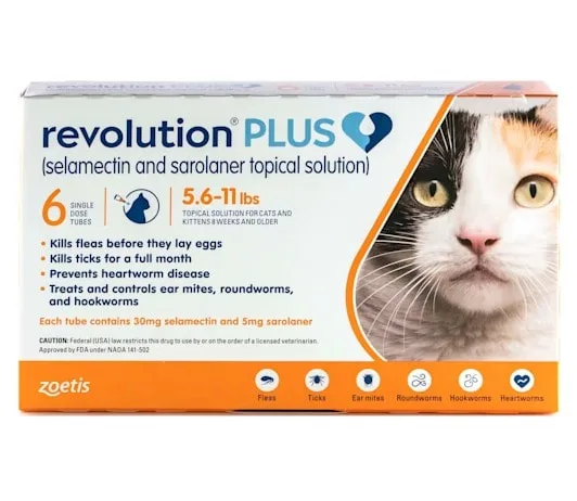 Revolution Plus Topical Solution for Cats 5.6-11 lbs 6 Pack