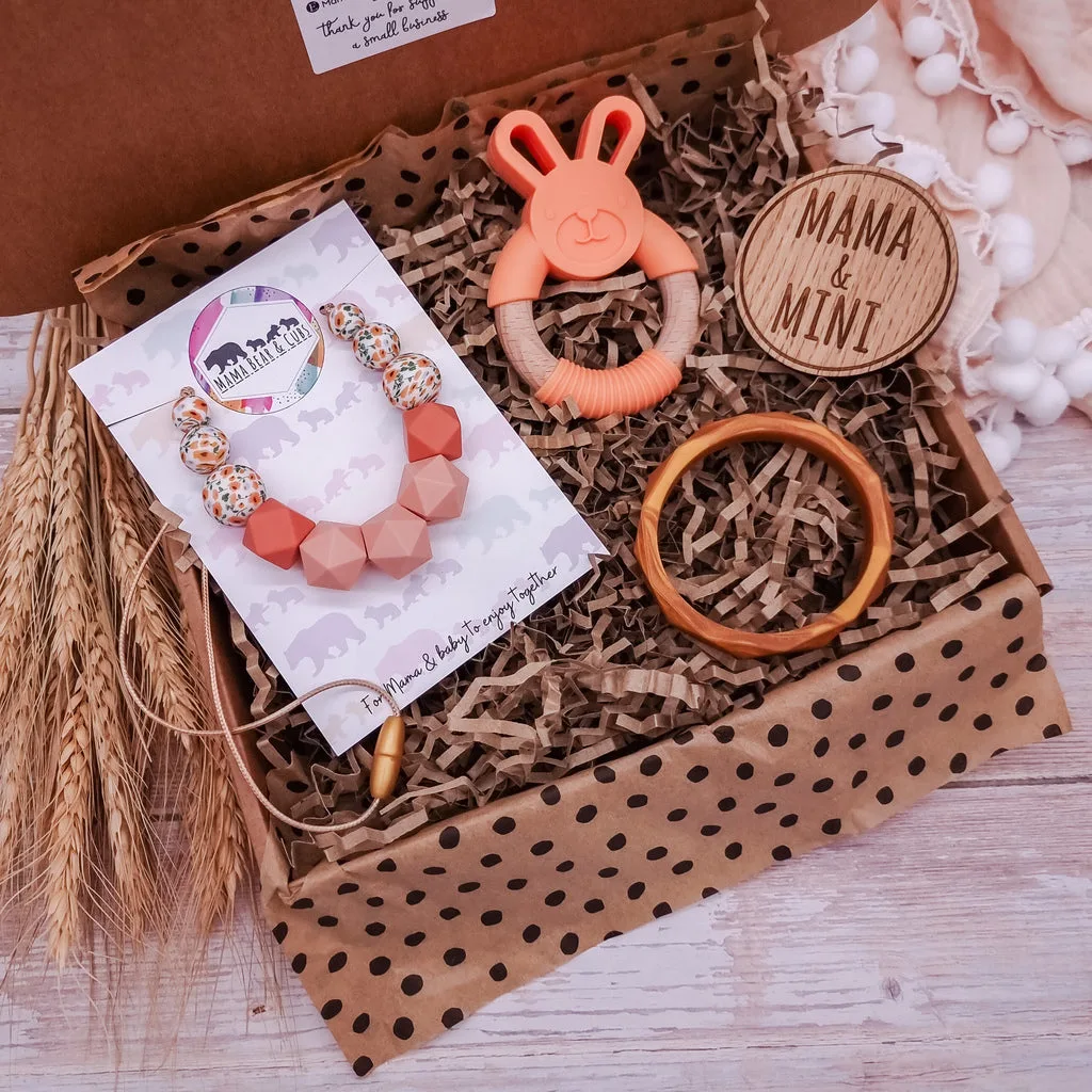 Coffret cadeau d'allaitement et de dentition - Peach Blossom Mama & Mini Box