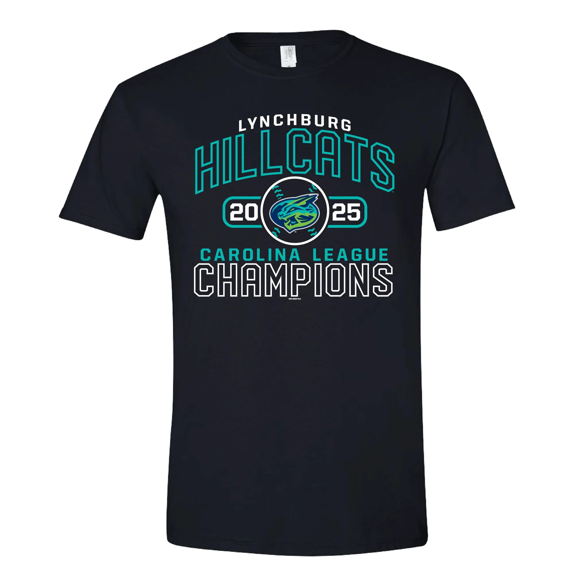 Lynchburg Hillcats 2025 Carolina League Kampioen Zwart Softstyle T-shirt