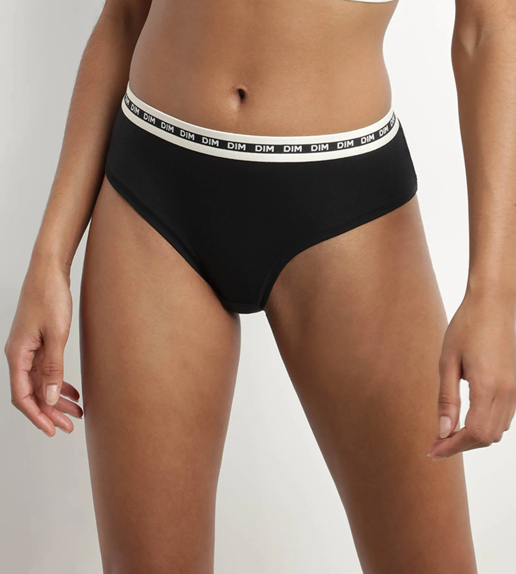 Shorty de mujer algodón modal Negro con cintura contrastada Dim Icons Essentiel