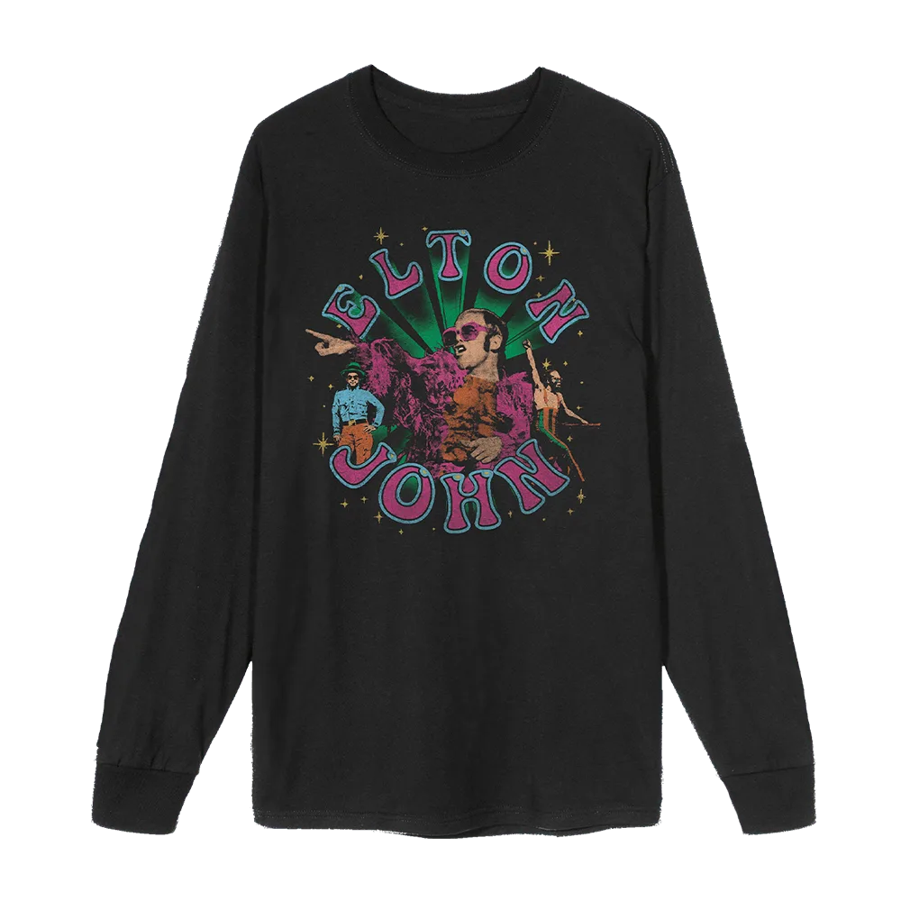 Glow Retro Collage Photo Longsleeve T-Shirt