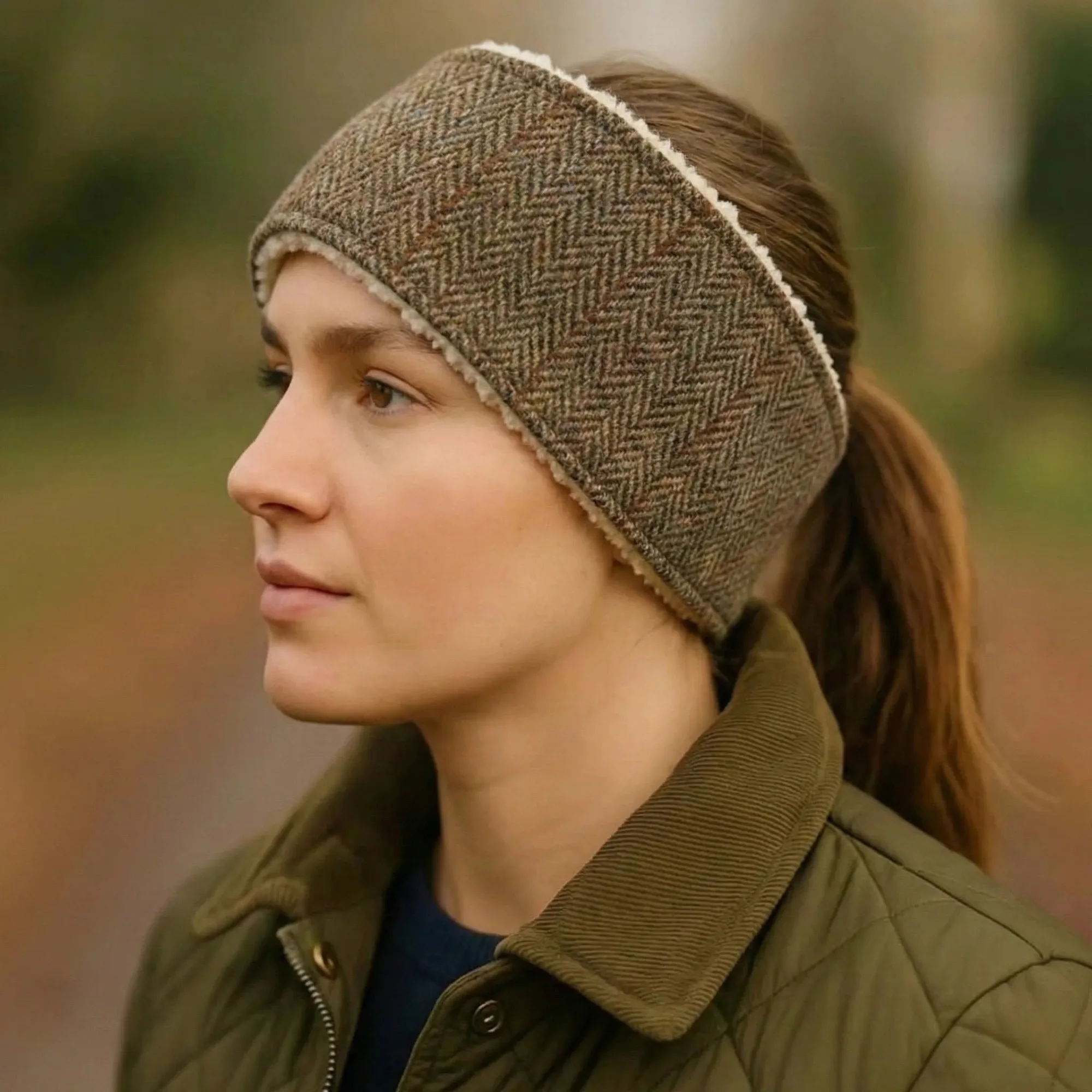 Totally Traditional Herringbone Ladies Harris Tweed Headband