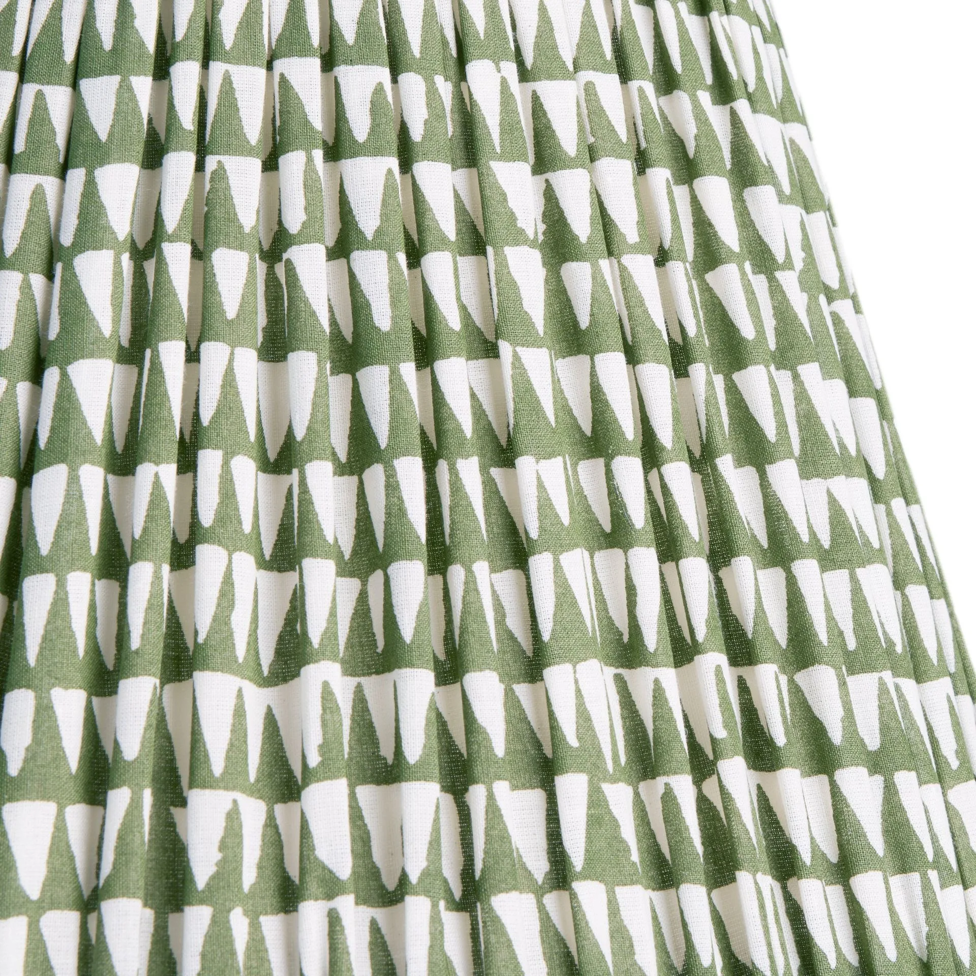 45cm straight empire lampshade in savannah block printed cotton in green
