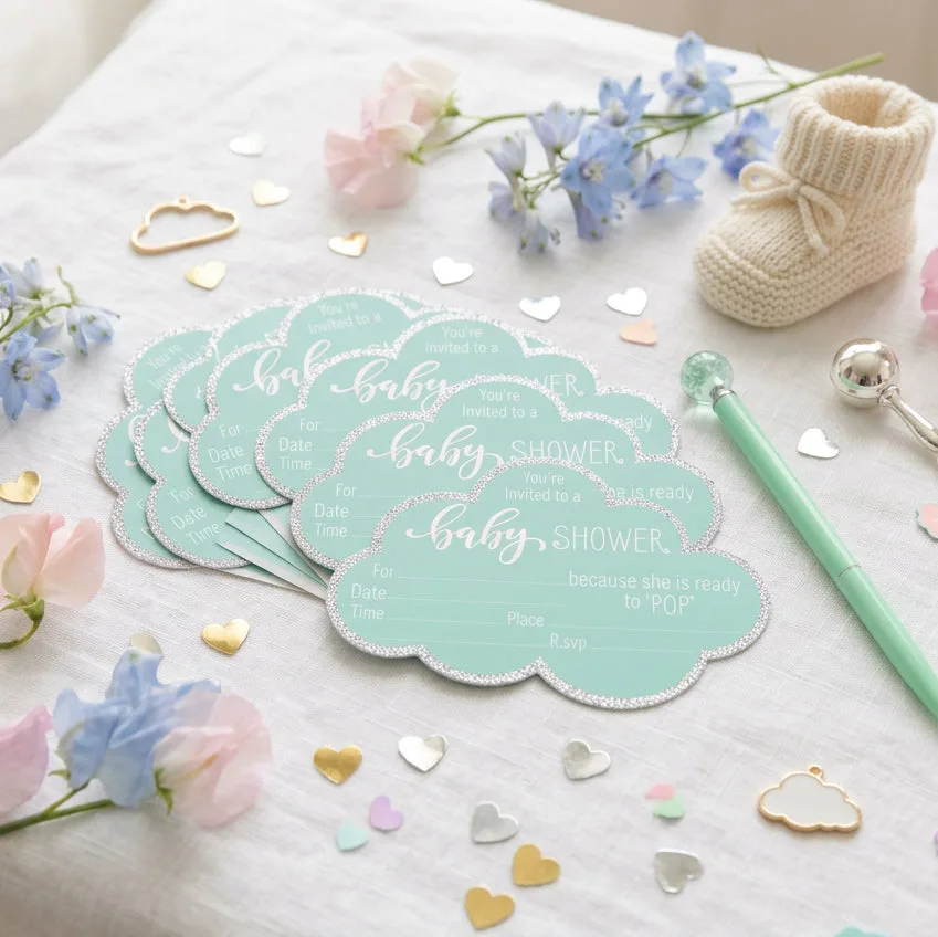 Inviti per baby shower con nuvola, confezione da 12