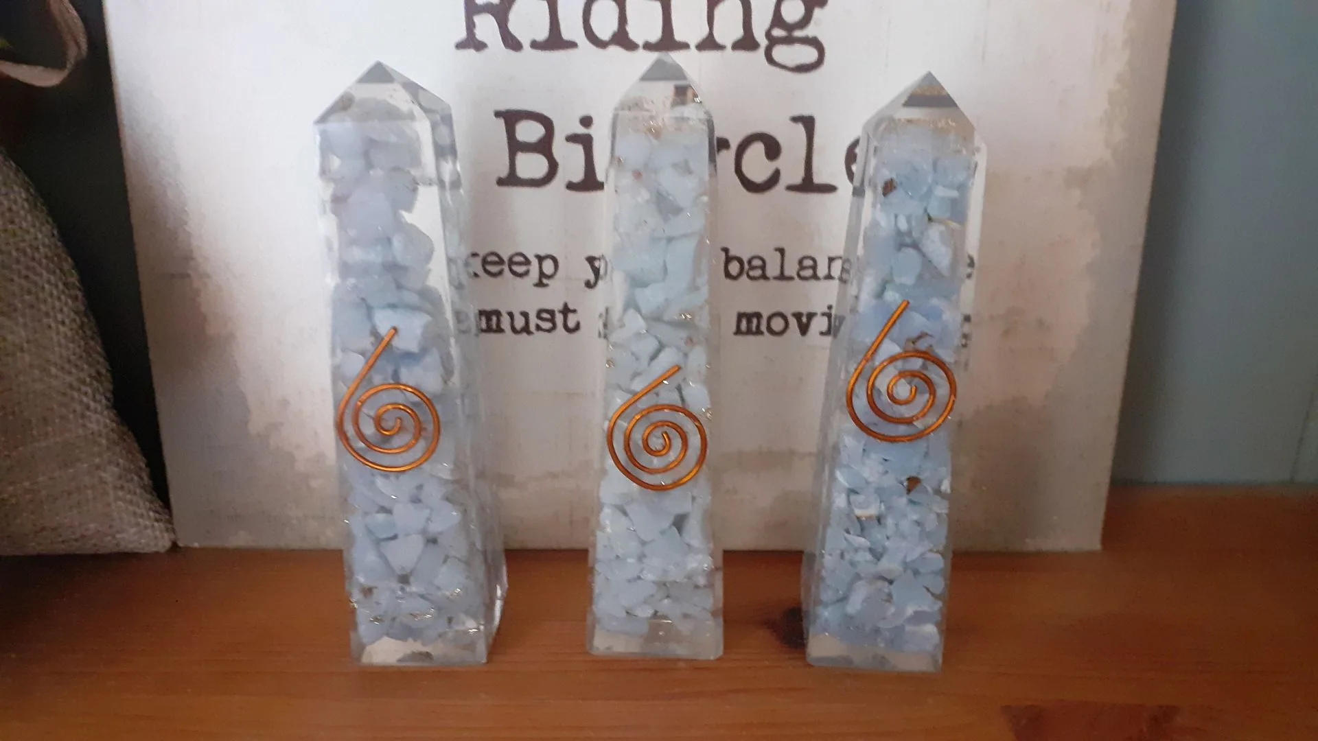 Angelite Orgone Freestanding Obelisk