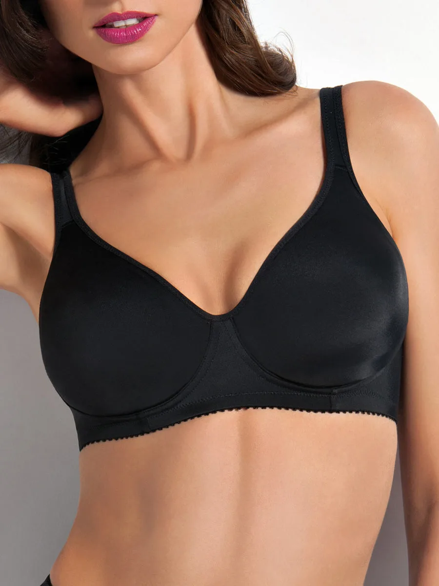 Reggiseno foderato in cotone e rinforzato internamente - NERO - 964