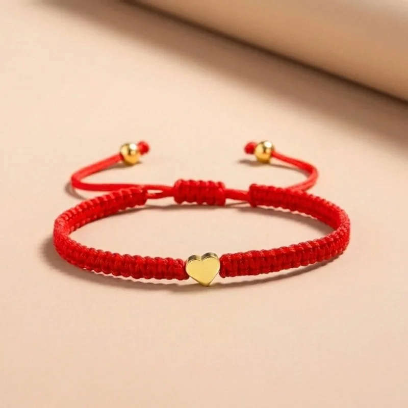 Buddha & Karma Red String Heart Bracelet