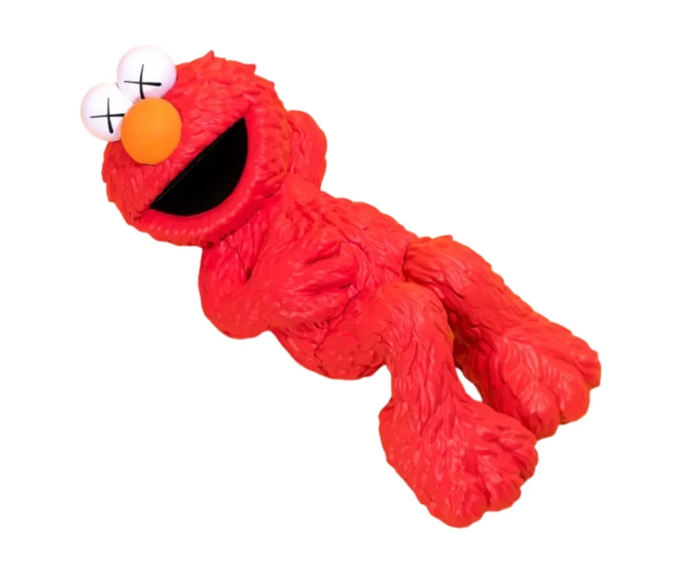 KAWS Sesame Street Elmo vs Regular Elmo Figures