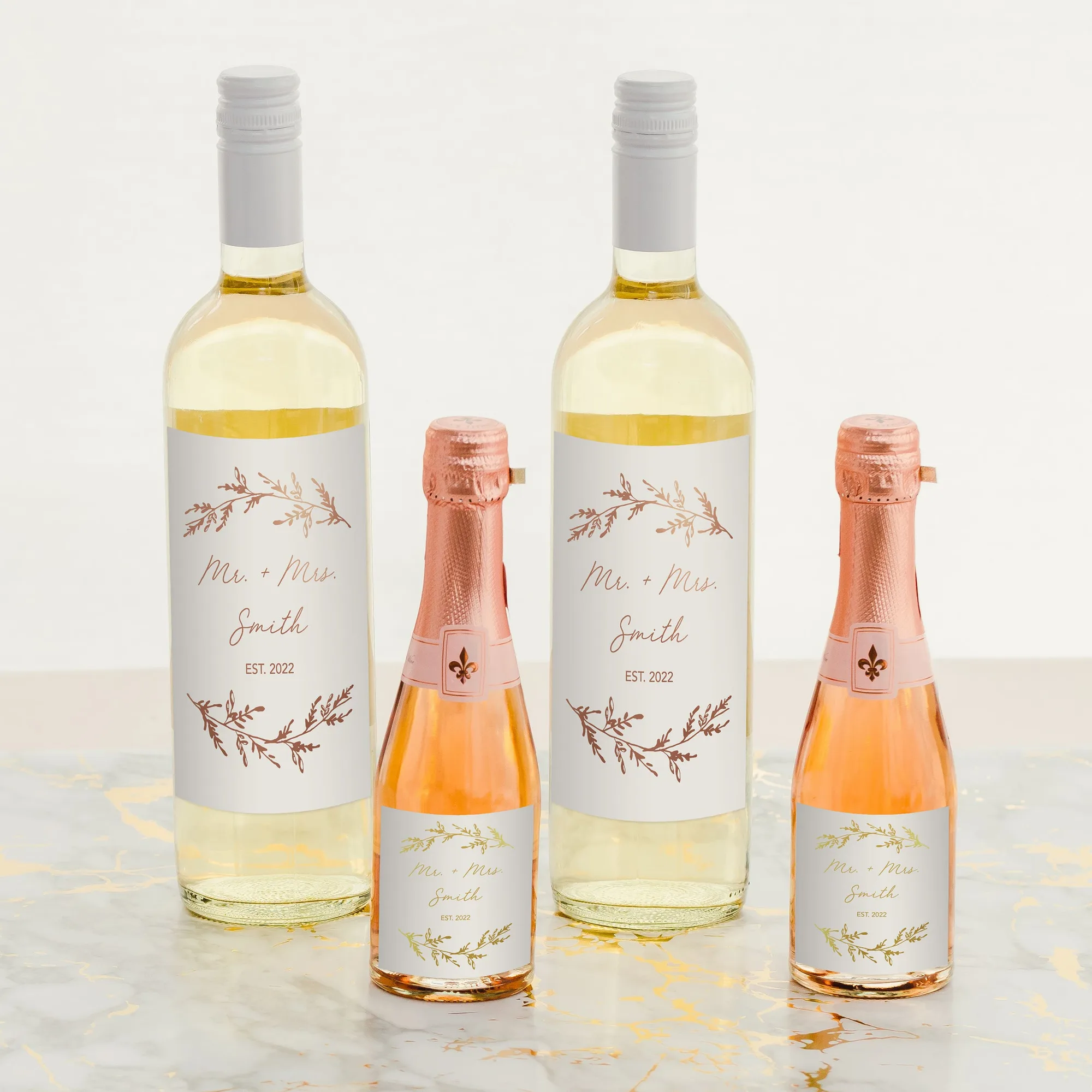 Etiquetas Personalizadas para Botellas de Vino Impresas con Lámina - Firma Script