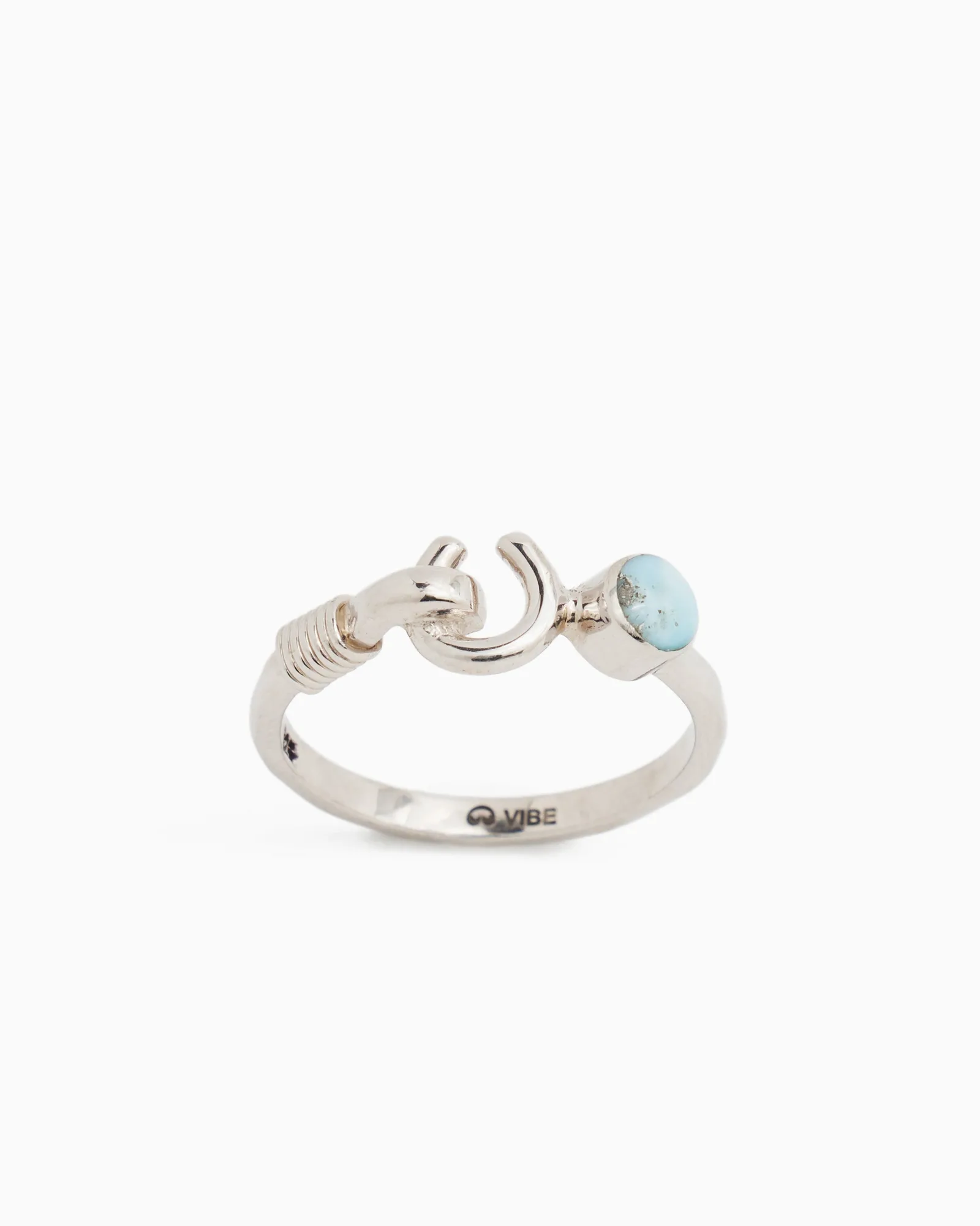 Anel Hook com pedra - Larimar