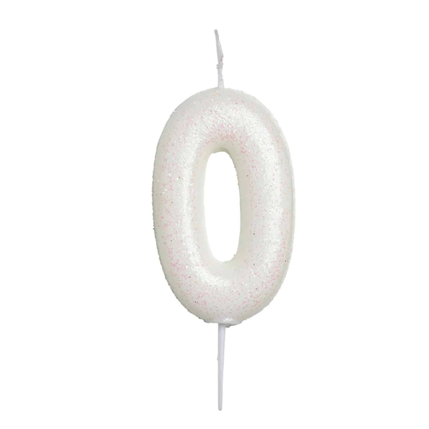 Anniversary House Iridescent White Number 0 Candle