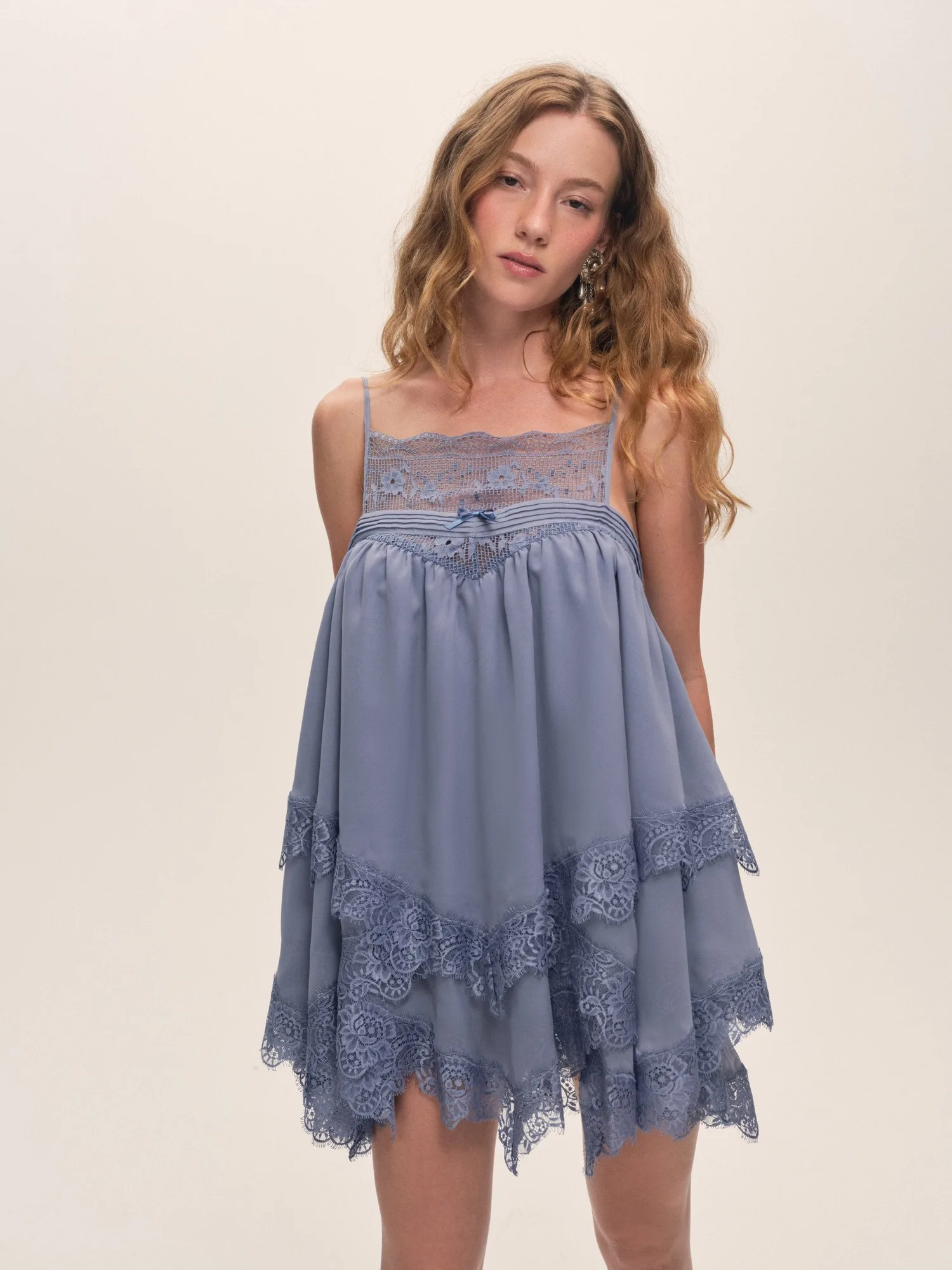 Layla Mini Dress — Slate Blue