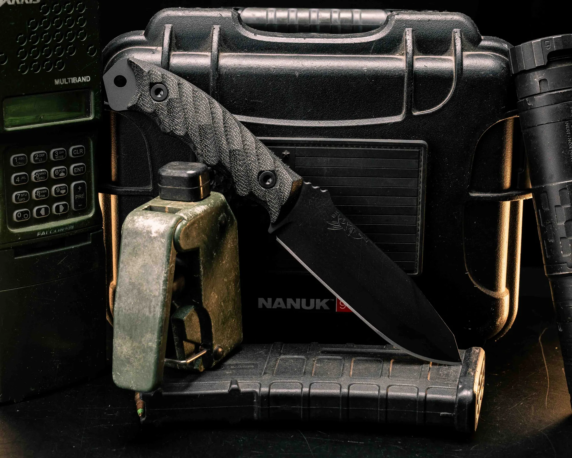 Disaster Breacher - Black Canvas Micarta, Armor Black Cerakote, Allen Bolts, Textured Grip
