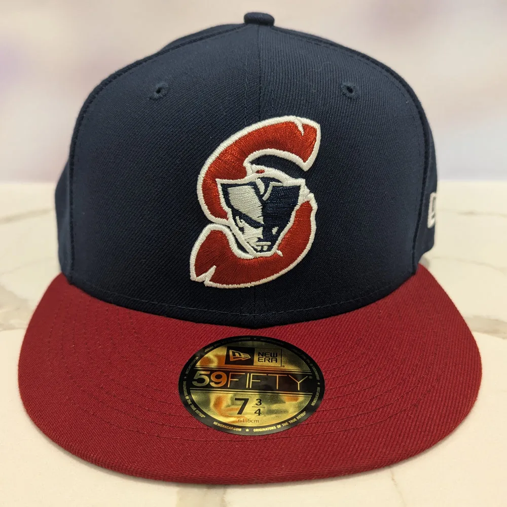 قبعة Somerset Patriots 59FIFTY للطرق السابقة للوطنيين