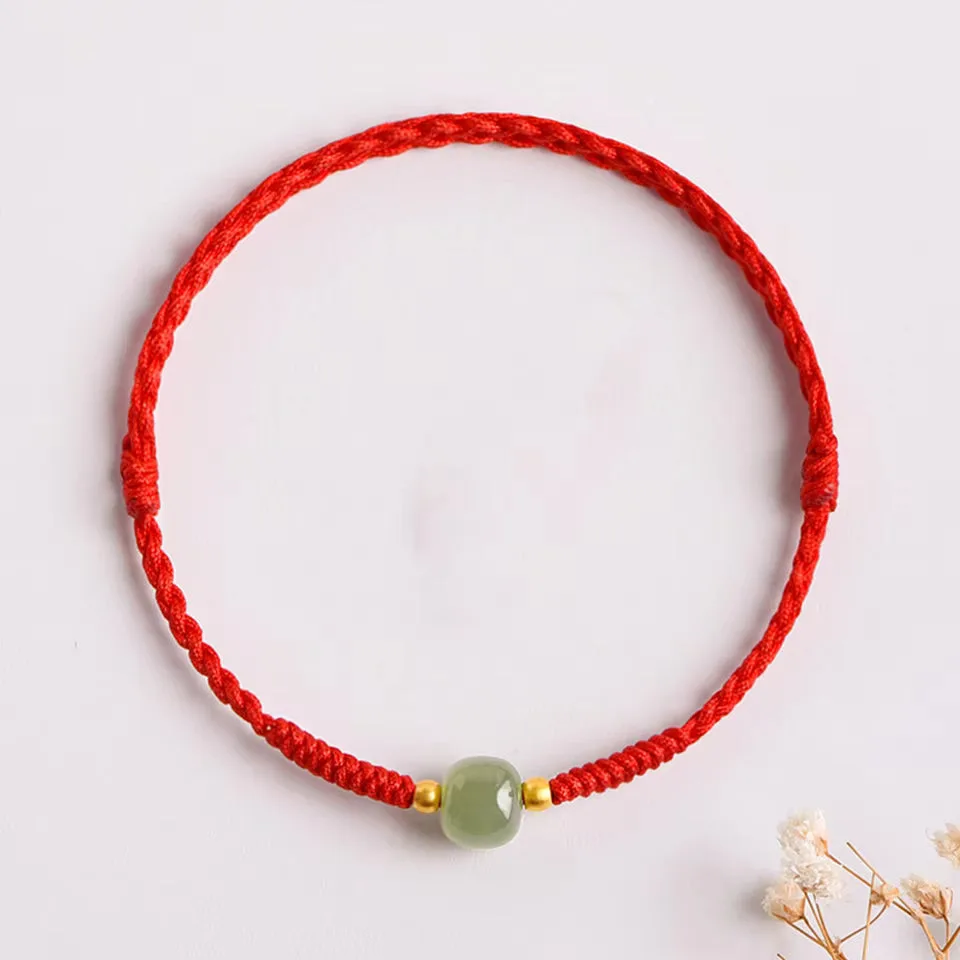 Hetian Jade Luck Cord Bracelet