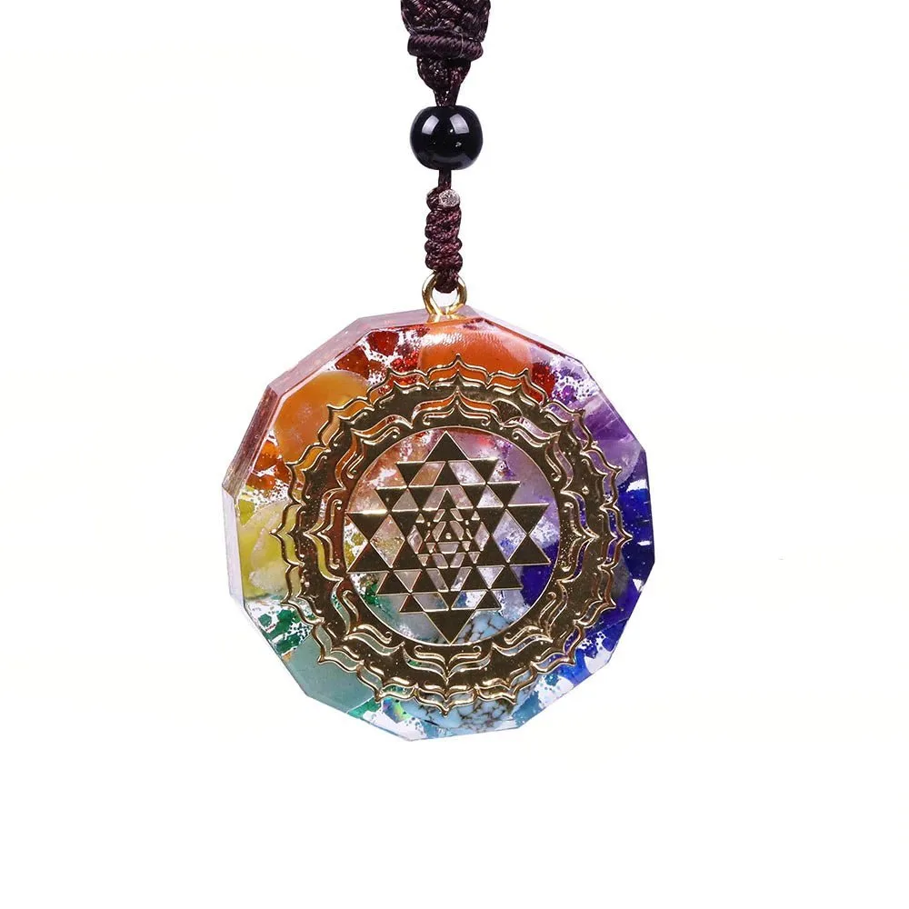 Sacred Sri Yantra Orgonite Chakra Necklace