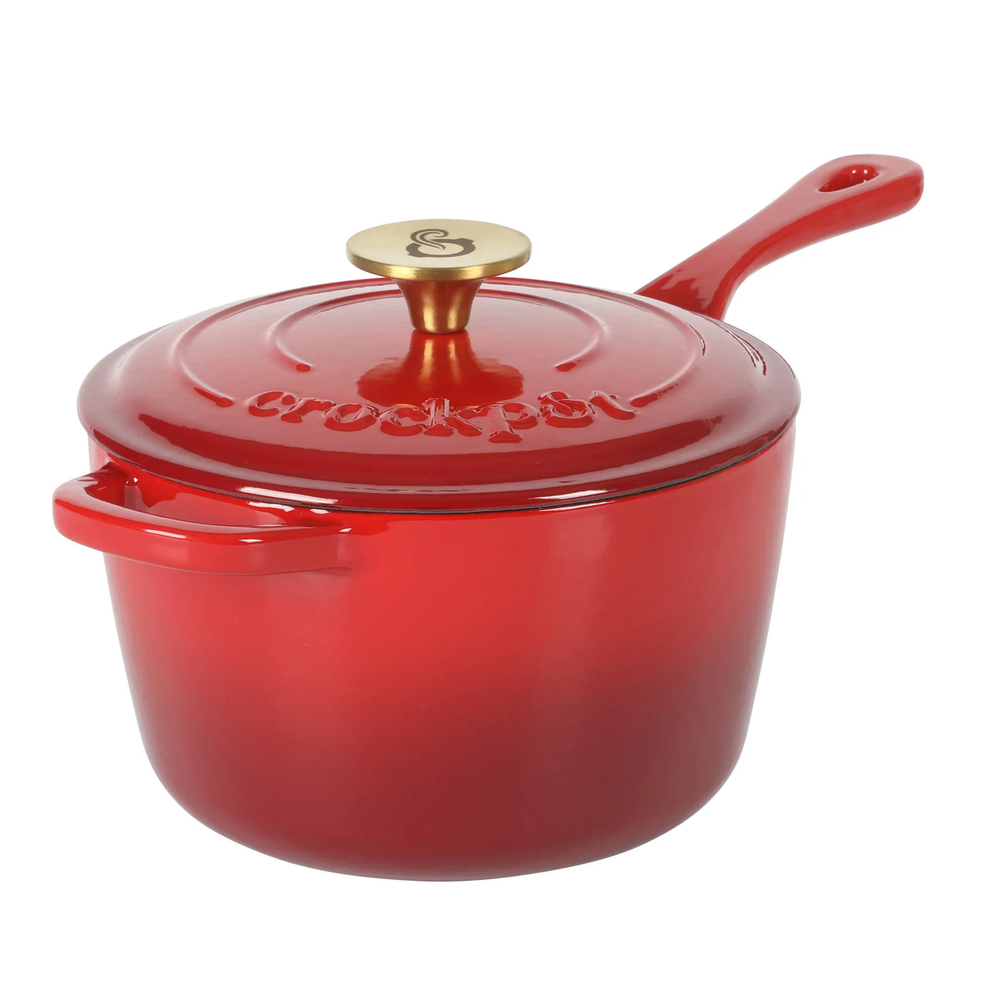 Crock-Pot 3 Qt Enamel Cast Iron Sauce Pan W/Lid