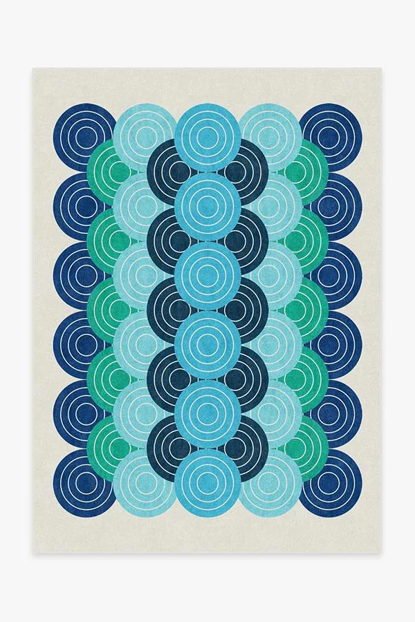 Biba Blue Green Flatwoven Rug by Jonathan Adler
