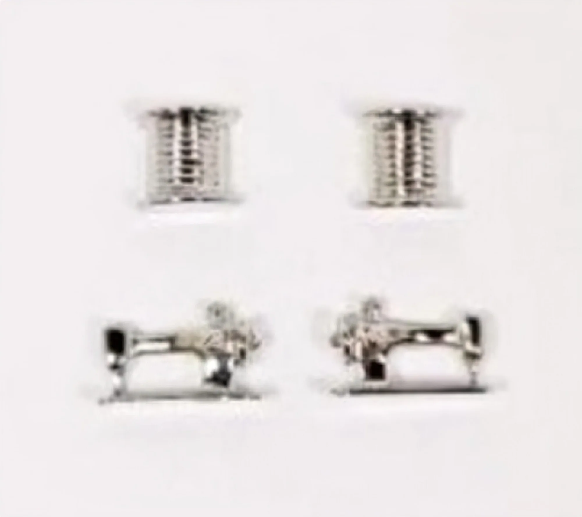 Thread Machine Earrings Set 2 ct Silver by The Quilt Spot