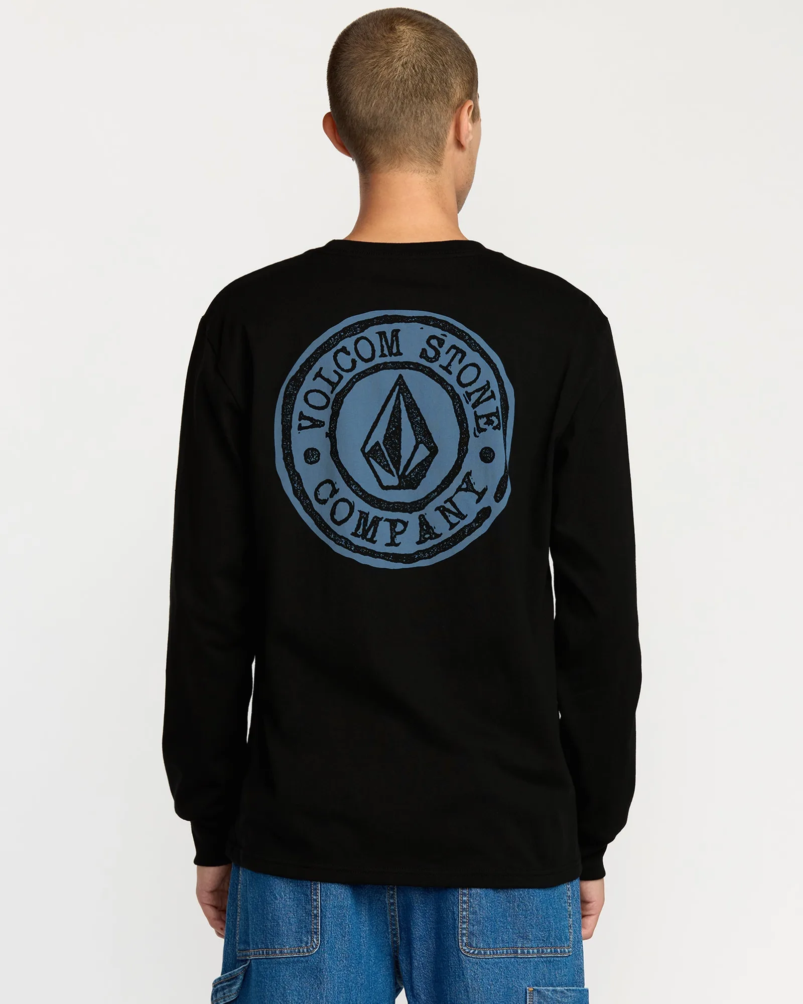 Herren Logo Stamp Langarm-Shirt