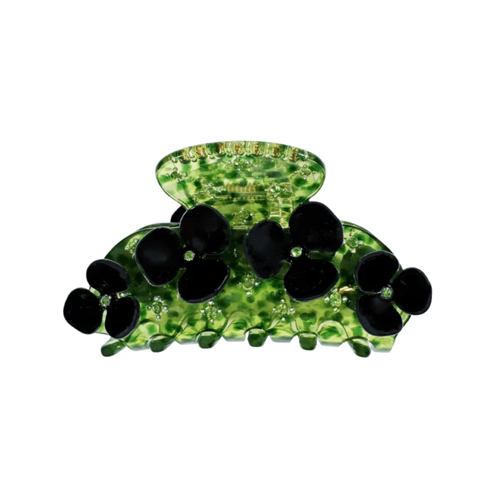 JOAN clip in Jewelled Lime Cheetah