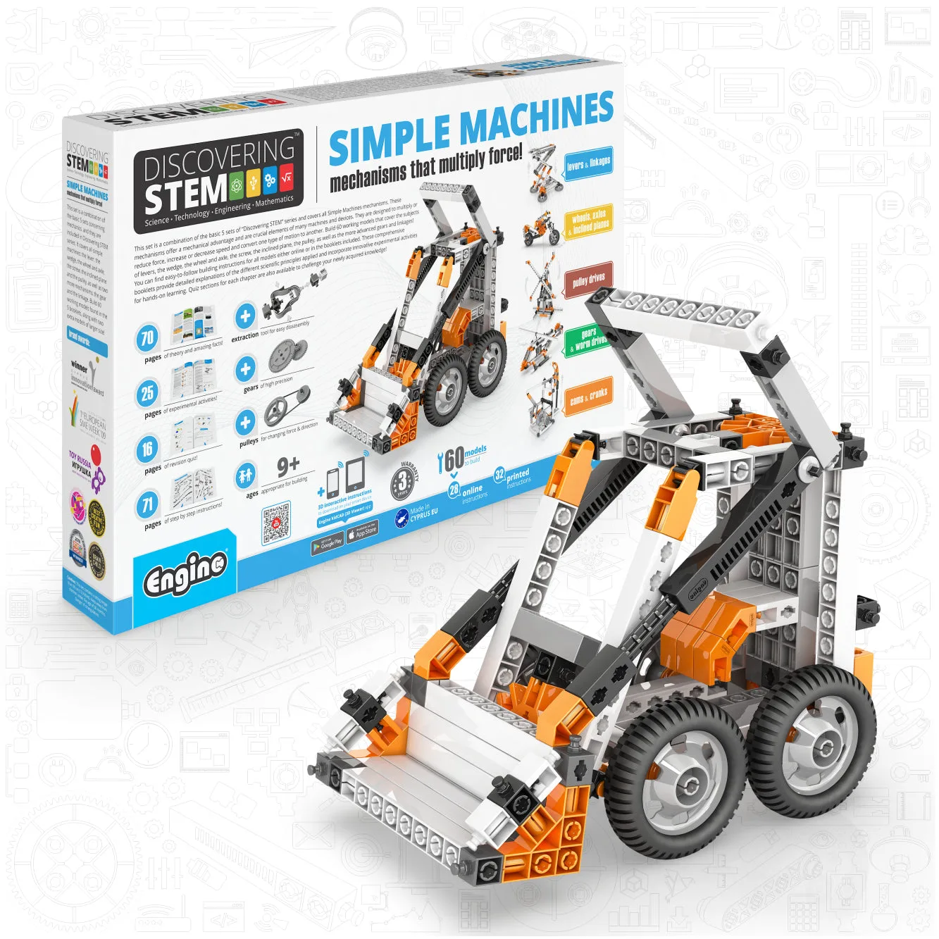 Engino Simple Machines Set, Building Kit for Young Inventors, STEM Projects for Kids Ages 9+