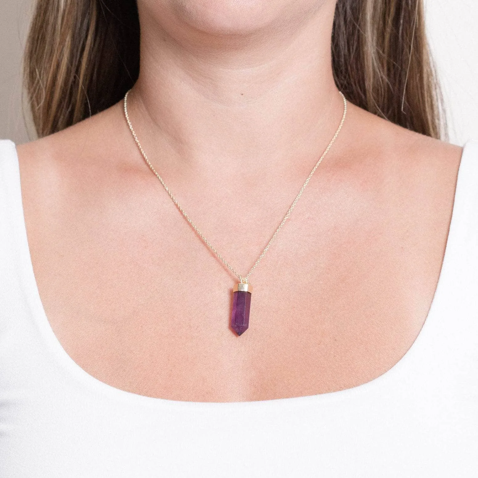 AMETHYST CRYSTAL POINT NECKLACE