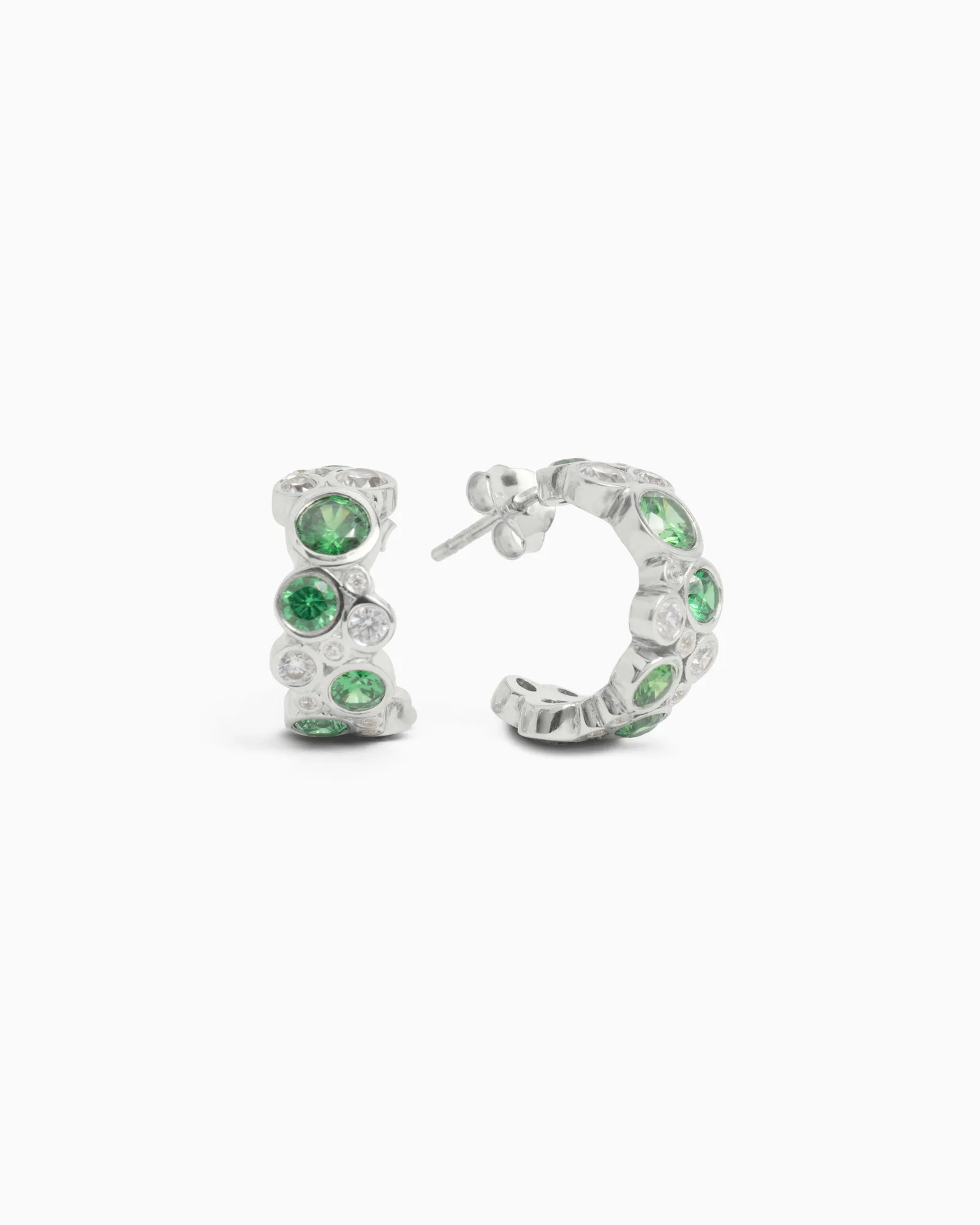 Créoles Bubble Stone - Zircon vert/Zircon