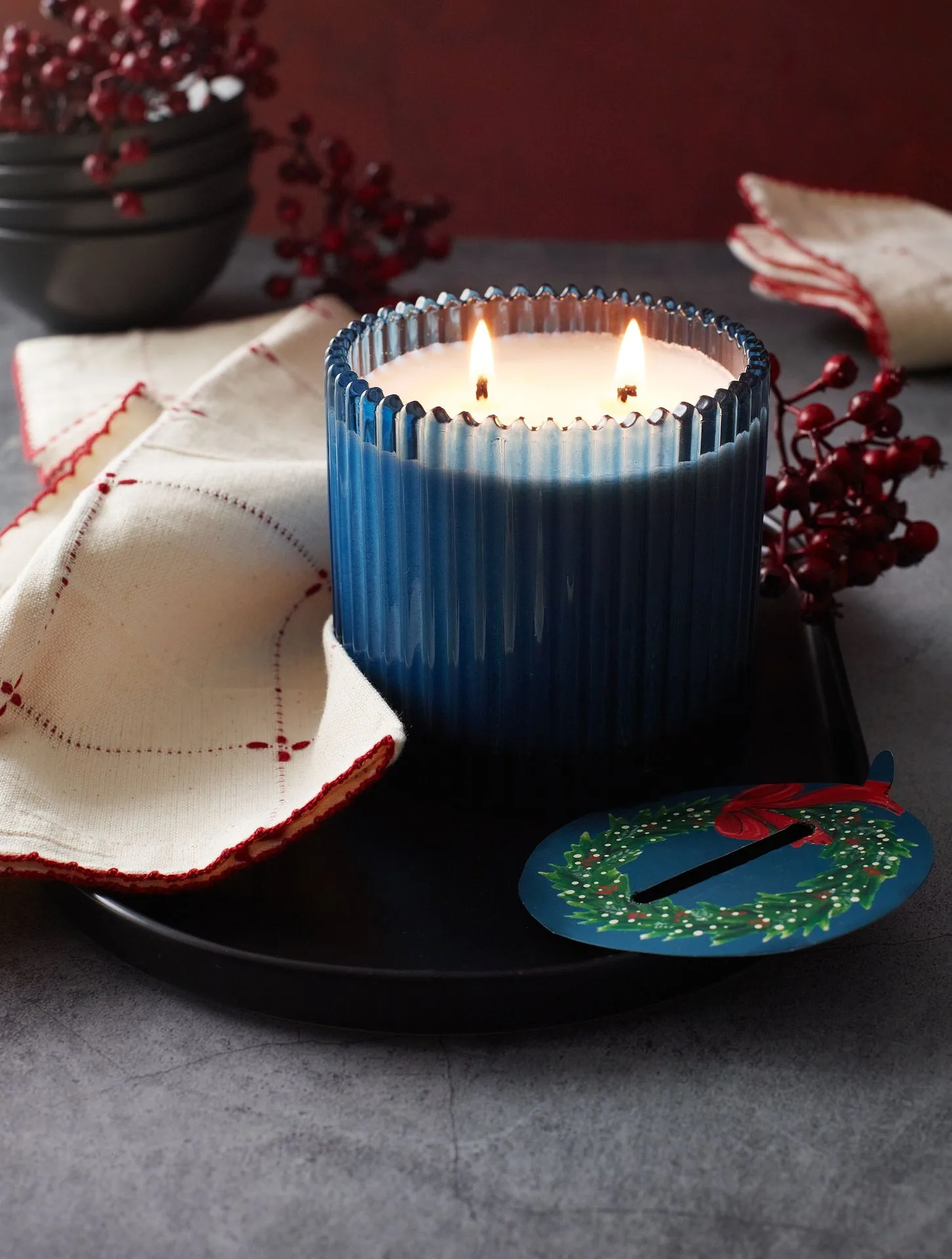 Home for the Holidays Roland Pine Blue Two-Wick Soy Candle