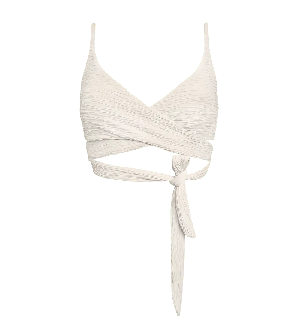 Jacquard-Lin-Bikini-Top: Styling für Sommertage