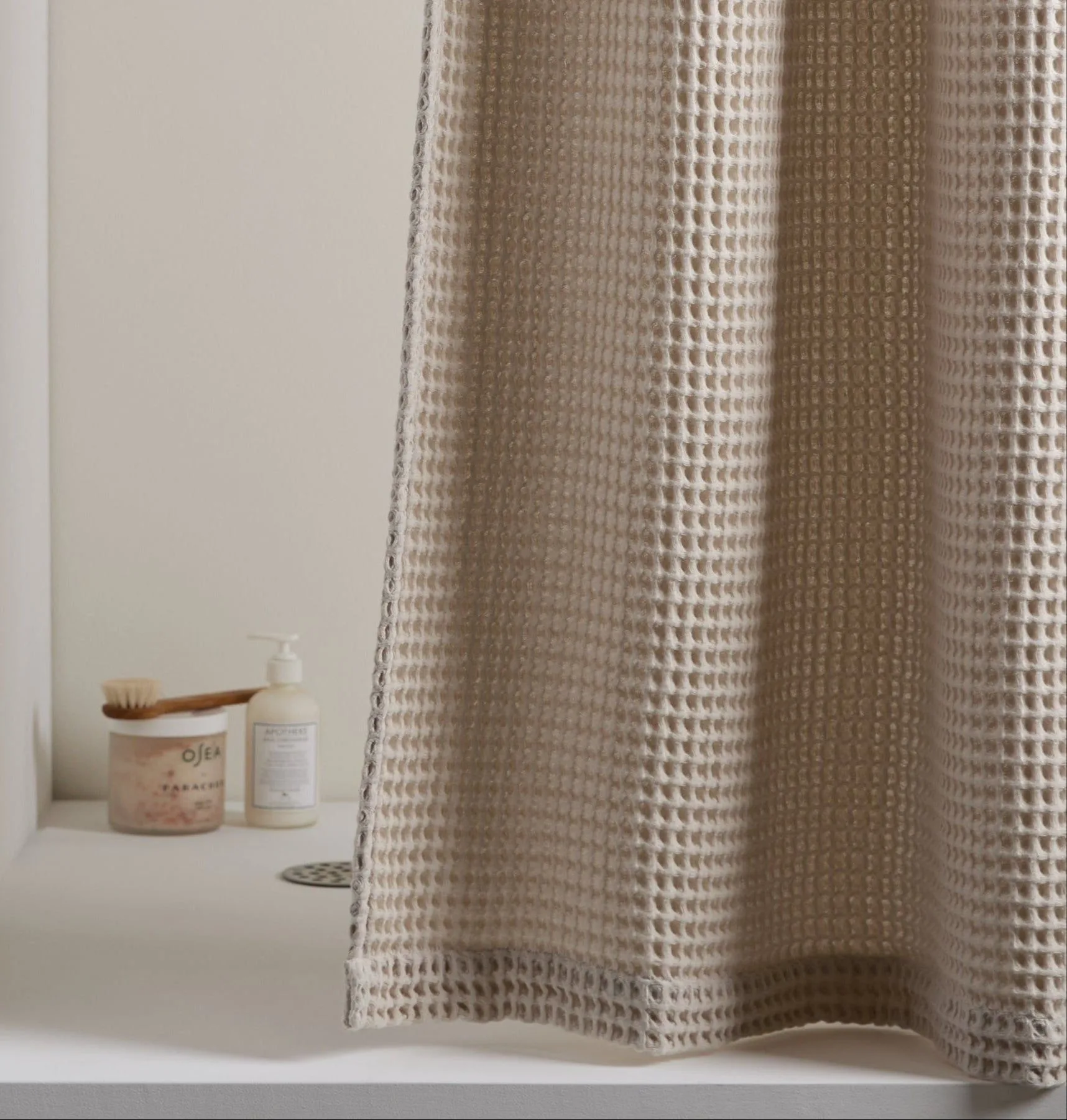 Waffle Shower Curtain (Bone)