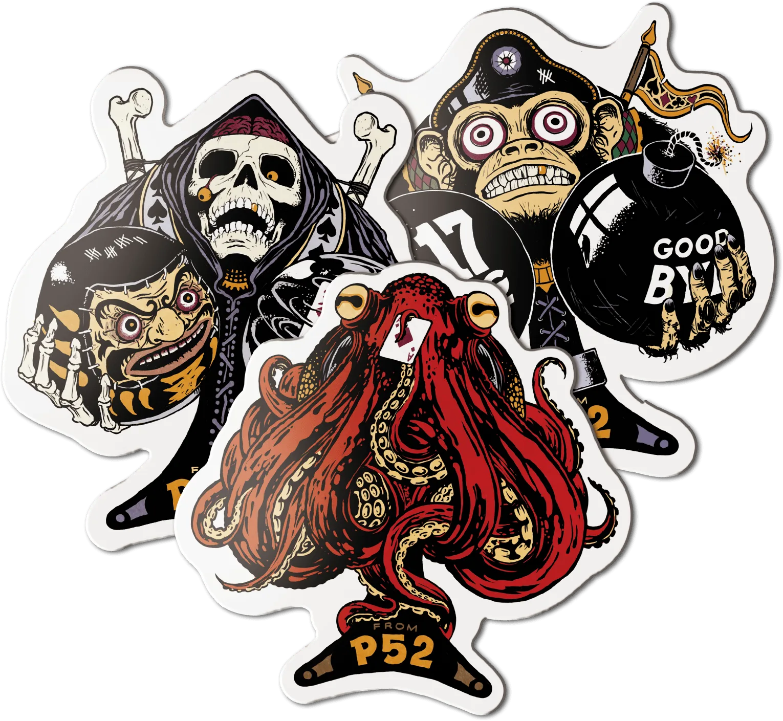 Odd Fellows: set of 3 stickers