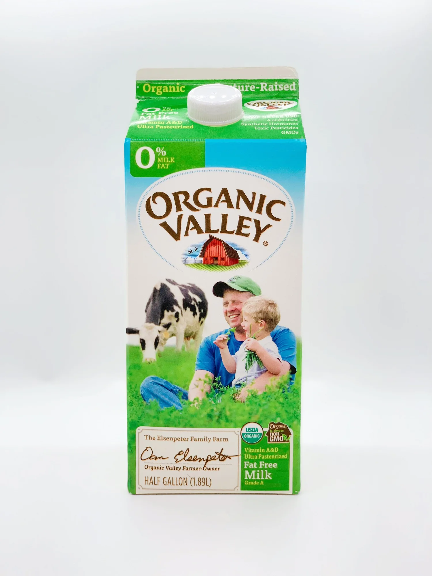 Lait écrémé Organic Valley demi-gallon