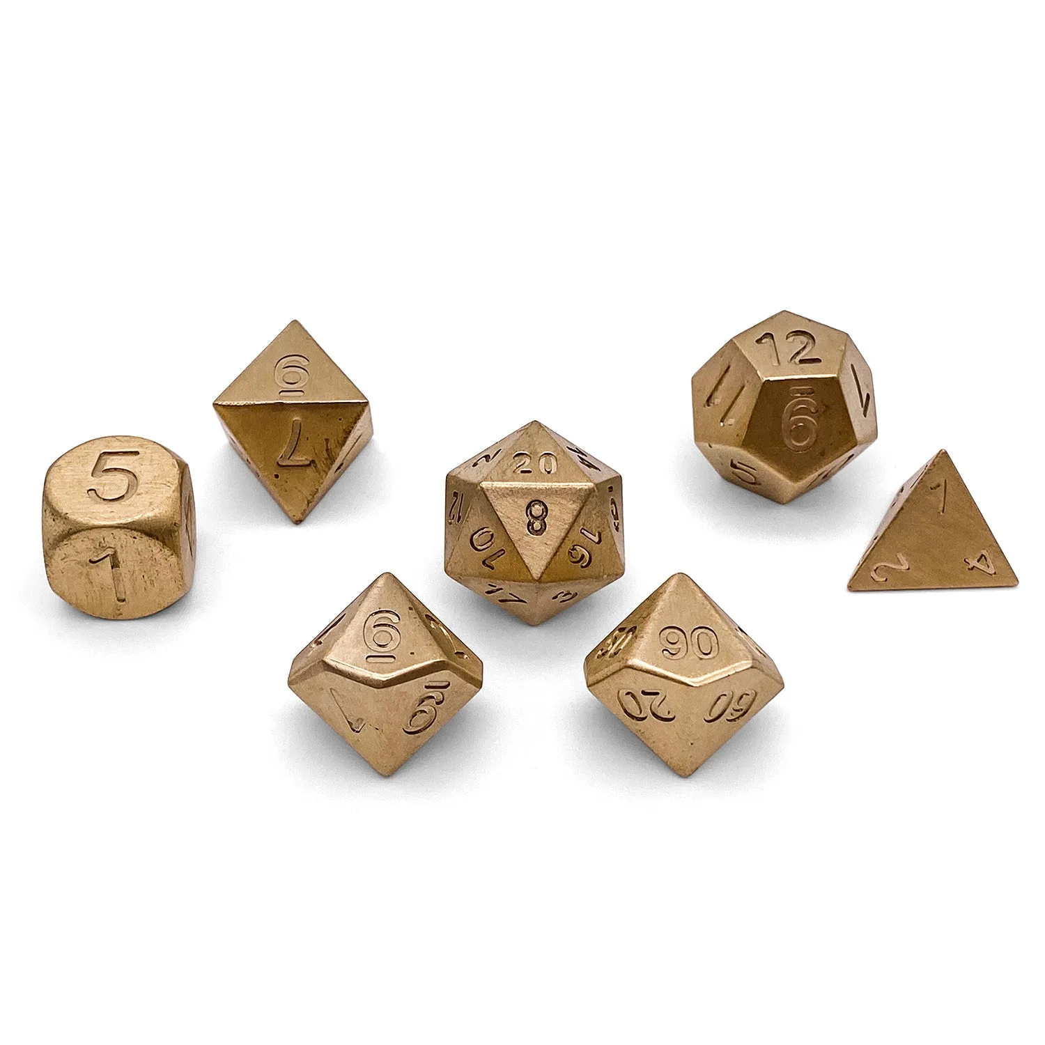 Latón - Set de RPG de 7 piezas Dados de metal real
