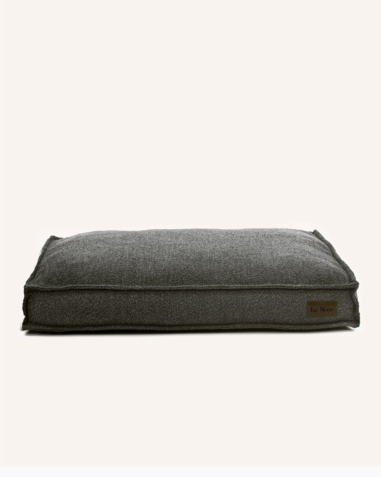 Grey Boucle Square Dog Bed For Large Dogs