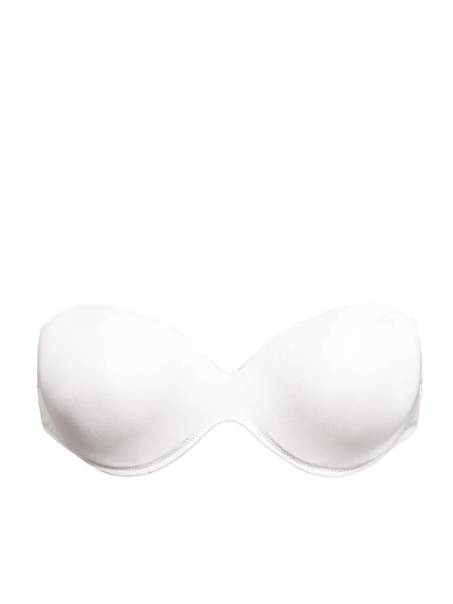 Fascia ad effetto “schiena nuda” con coppe graduate, ferretto invisibile e spalline in silicone in dotazione - BIANCO - 1570NEW