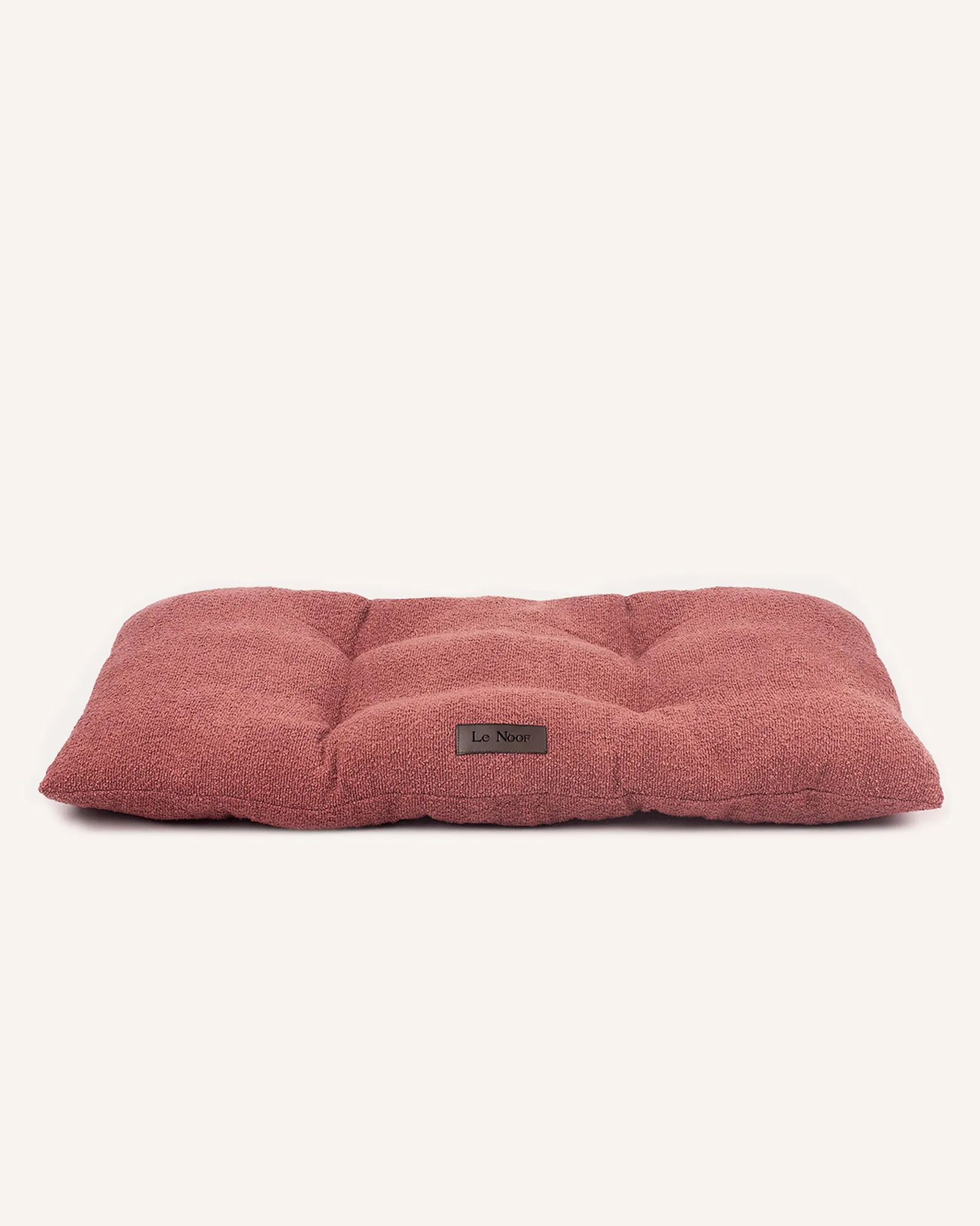 Almofada de chão para cão em bouclé rosa empoeirado