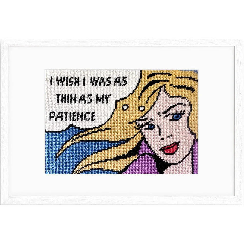 Cómo bordar el kit de needlepoint "Thin As My Patience"