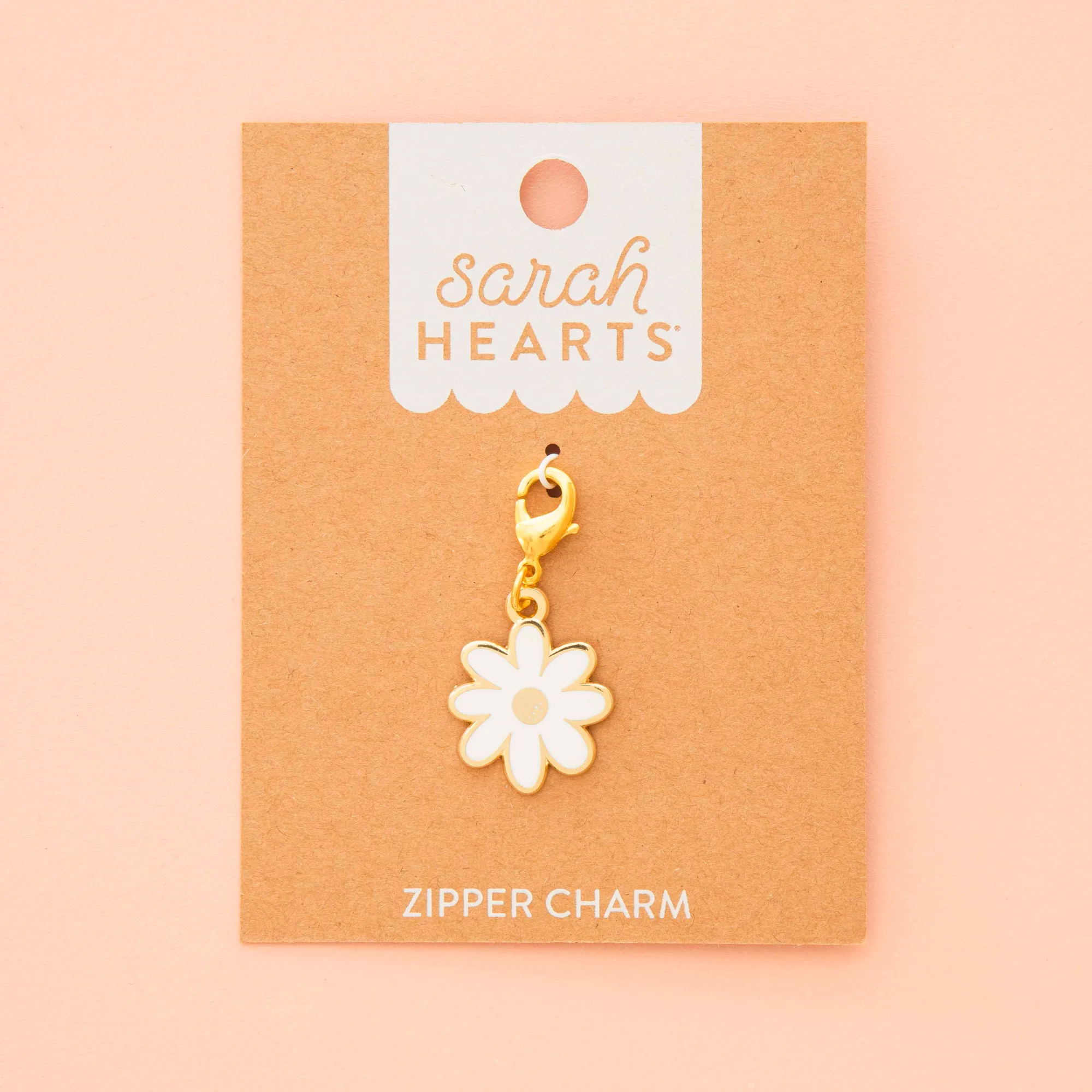 White Daisy Zipper Charm