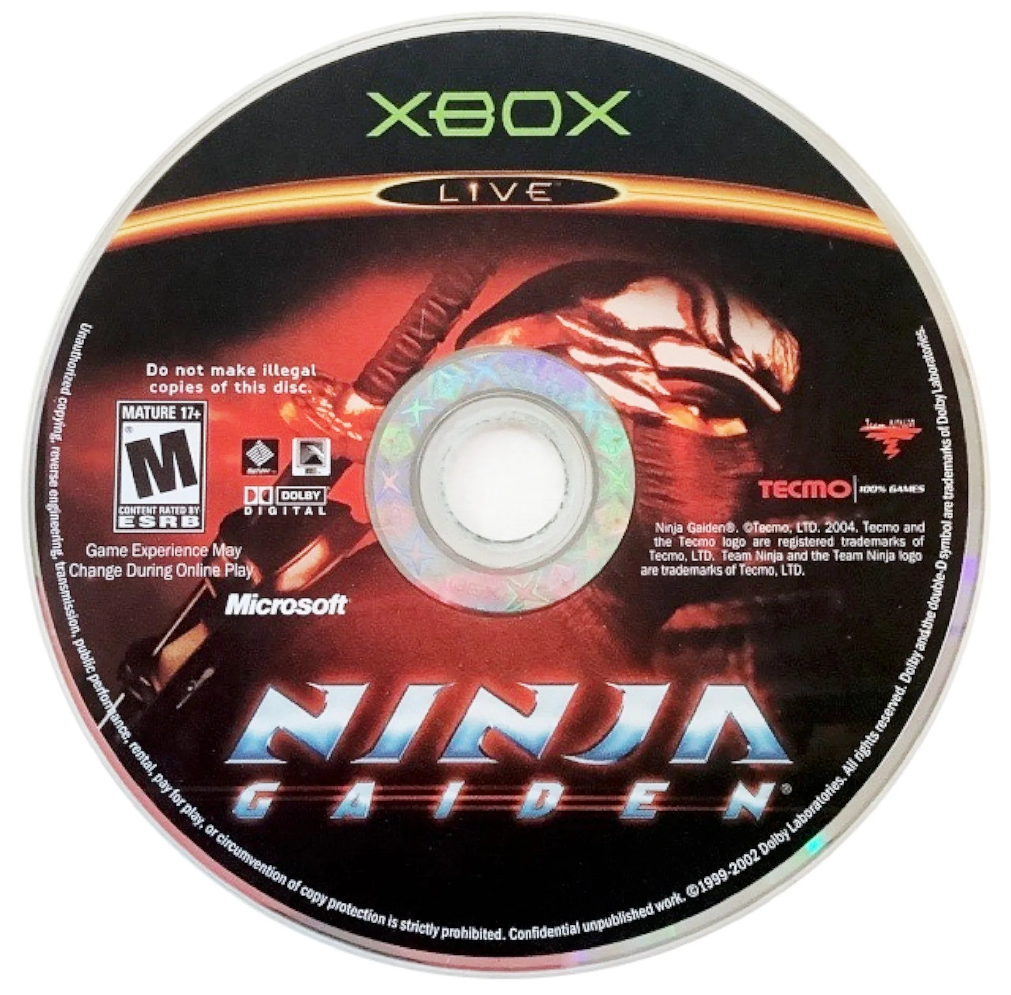 Ninja Gaiden Microsoft Original Xbox 2004 Video Game DISC ONLY tecmo Pre-Owned/Refurbished