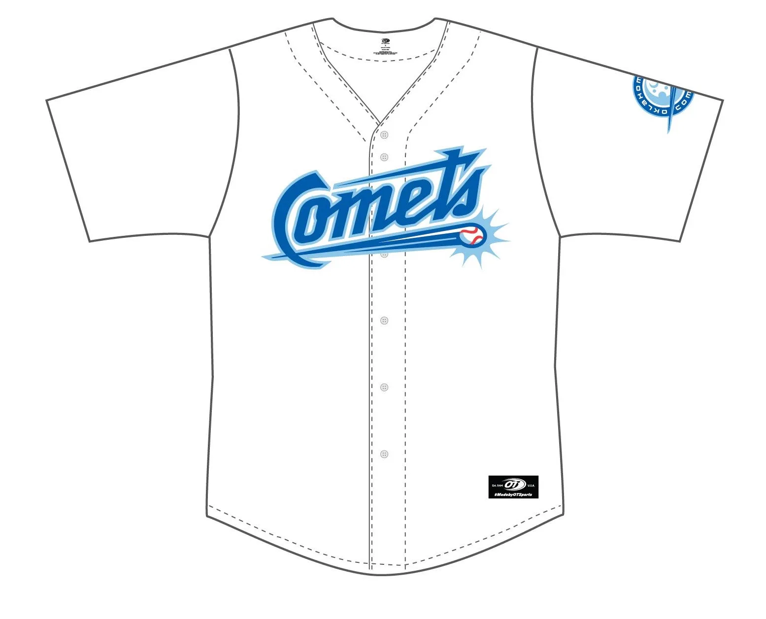 Appliquer les écussons OKC Comets sur casquettes et maillots