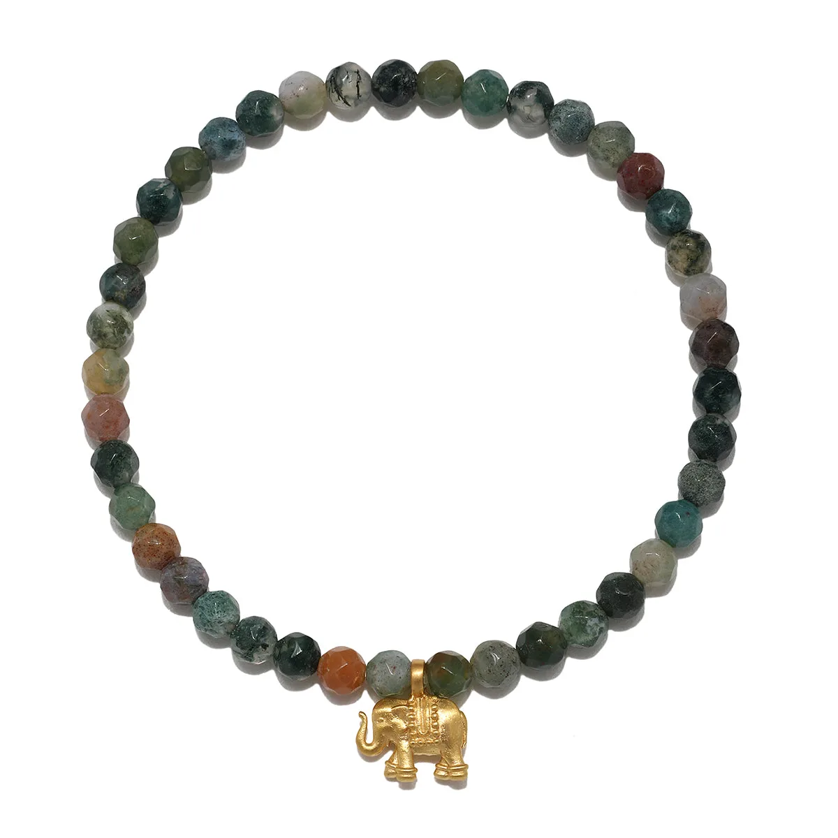 Grounded Strength Jasper Elephant Stretch Bracelet